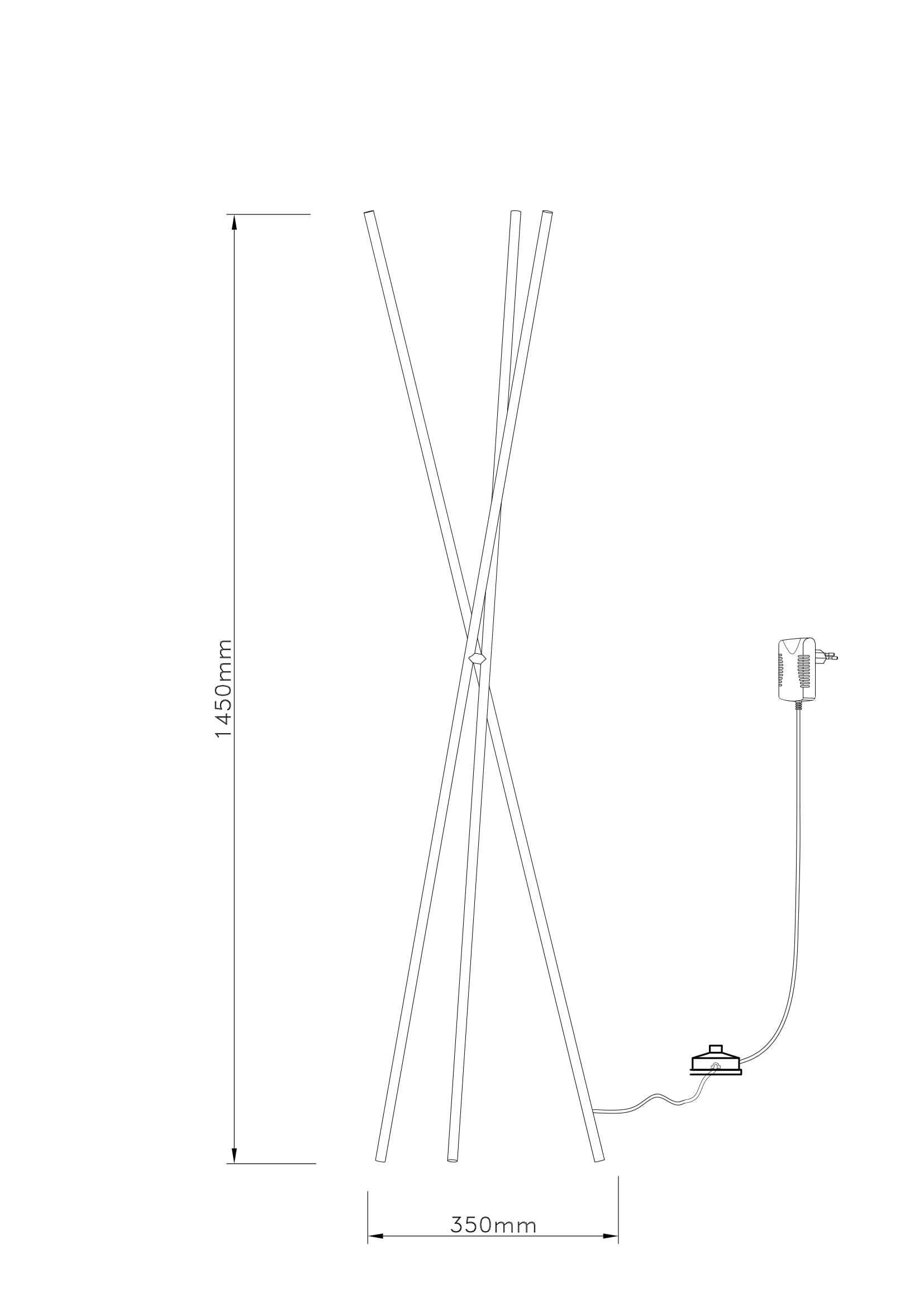 Installation lampe trépied lauren 18w